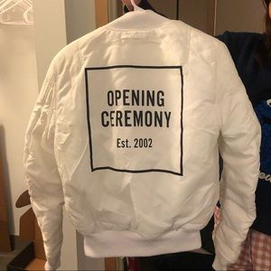 Opening ceremony x alpha industries white bomber